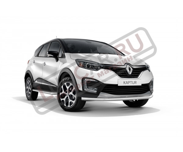 Защита переднего бампера одинарная диаметр трубы 63мм Renault Kaptur (НПС)