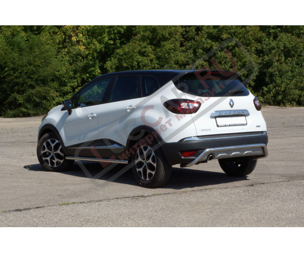 Защита порогов прямая труба диаметром 63 мм (НПС) Renault Kaptur