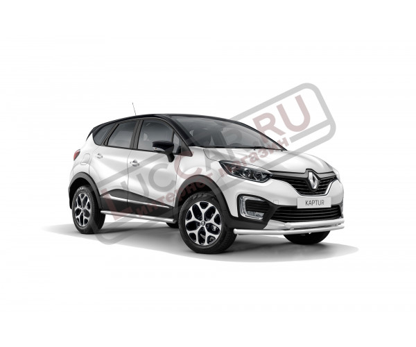 Защита порогов прямая труба диаметром 63 мм (НПС) Renault Kaptur