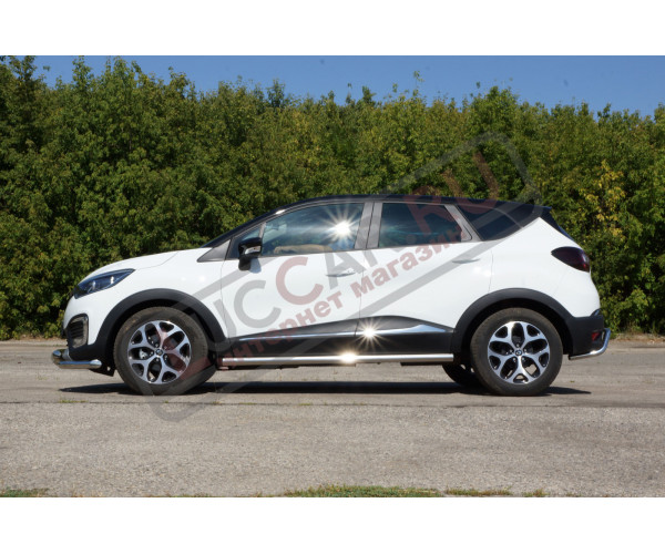 Защита порогов прямая труба диаметром 63 мм (НПС) Renault Kaptur