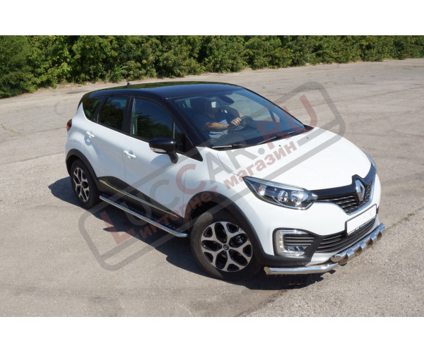 Защита порогов с площадкой диаметр трубы 51 мм (НПС) Renault Kaptur