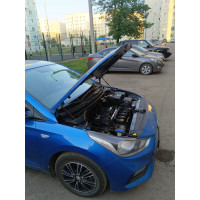 Газовый упор капота Hyundai Solaris 2 с 2017 - Н.В. Без сверления