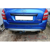 Накладка на задний бампер (АБС) для Lada Granta Fl Универсал (Ваз 2194)
