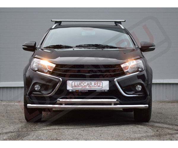 Защита переднего бампера двойная труба 51мм для Lada Vesta Sw Cross