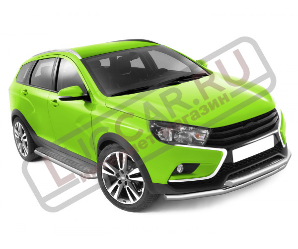 Защита переднего бампера двойная труба 51мм для Lada Vesta Sw Cross
