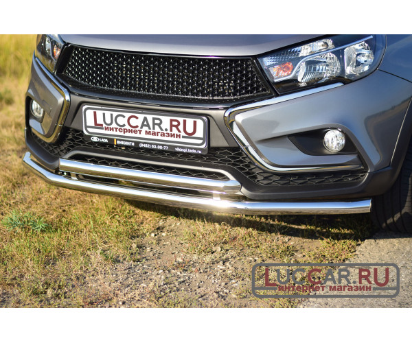 Защита переднего бампера двойная труба 51мм для Lada Vesta Sw Cross