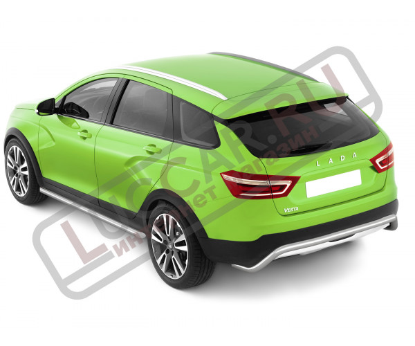 Защита порогов прямая труба диаметром 51мм для Lada Vesta Sw Cross