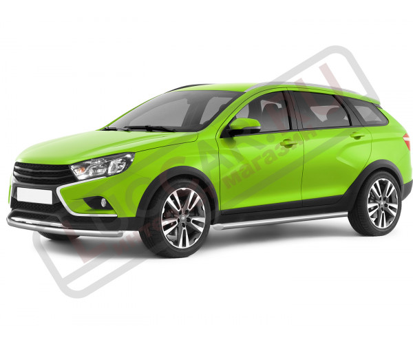Защита порогов прямая труба диаметром 51мм для Lada Vesta Sw Cross