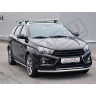 Защита порогов прямая труба диаметром 51мм для Lada Vesta Sw Cross