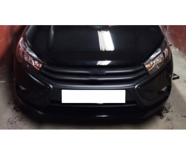 Накладки (антихром) на молдинги переднего бампера для Lada Vesta