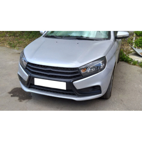 Накладки (антихром) на молдинги переднего бампера для Lada Vesta