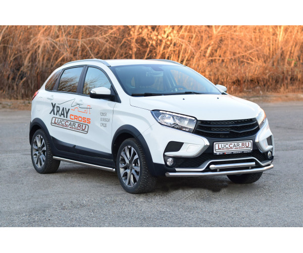 Защита переднего бампера двойная труба 51мм (НПС) для Lada Xray Cross