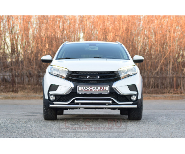 Защита переднего бампера двойная труба 51мм (НПС) для Lada Xray Cross