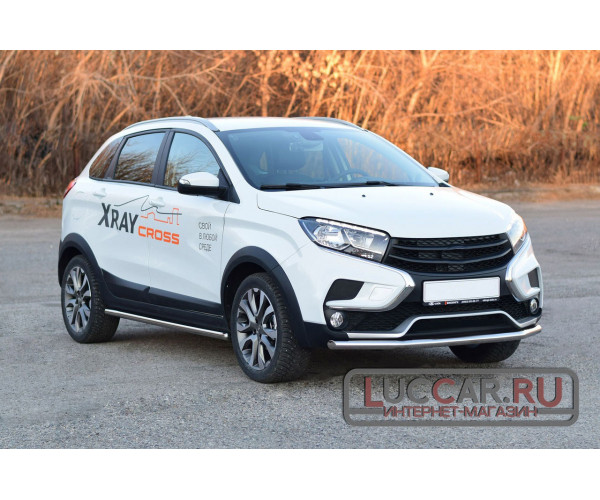 Защита переднего бампера одинарная труба 51мм (НПС) для Lada Xray Cross