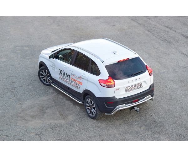 Защита порогов с площадкой диаметр трубы 51 мм (НПС) для Lada Xray Cross