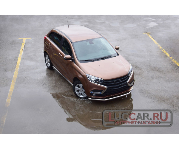 Защита переднего бампера одинарная диаметр трубы 51мм для Lada Xray