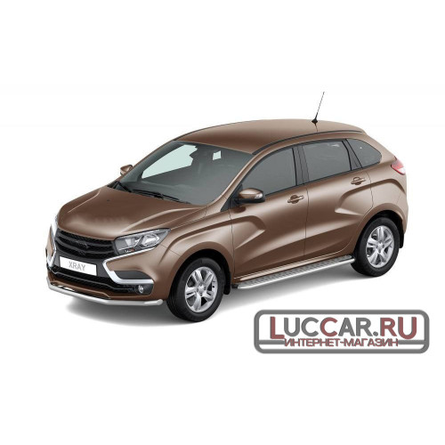 Защита порогов с площадкой диаметр трубы 51 мм для Lada Xray