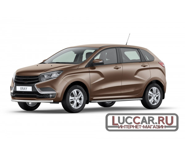 Защита порогов с площадкой диаметр трубы 51 мм для Lada Xray