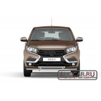 Защита переднего бампера двойная труба 51мм для Lada Xray Защита переднего бампера двойная труба 51мм для Lada Xray