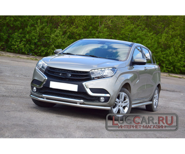 Защита переднего бампера двойная труба 51мм для Lada Xray