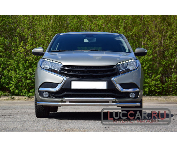 Защита переднего бампера двойная труба 51мм для Lada Xray