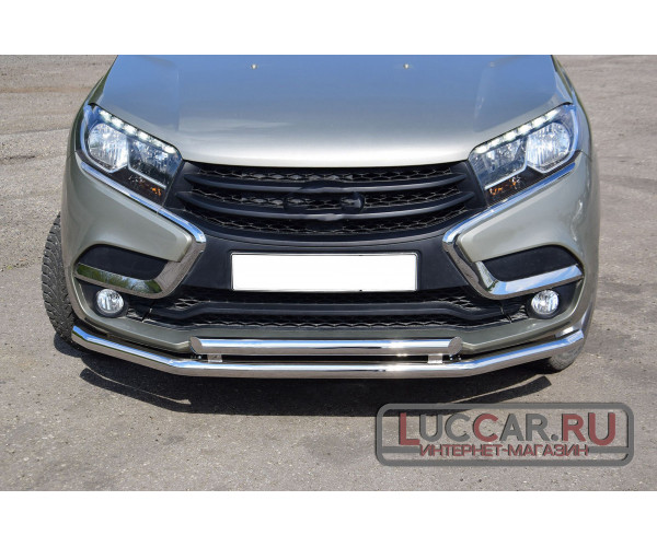 Защита переднего бампера двойная труба 51мм для Lada Xray