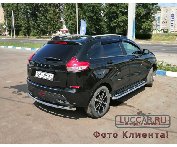 Защита порогов с площадкой диаметр трубы 51 мм для Lada Xray