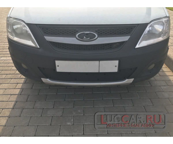 Зимняя заглушка решетки бампера (АБС) для Lada Largus с 2012 г.в. - 2021г.в.