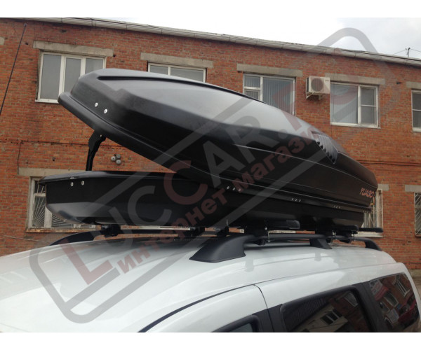 Автобокс Antares YUAGO ( Яго Антарес 580 л.) Серый, Белый, Черный (тиснение, двухсторонний )