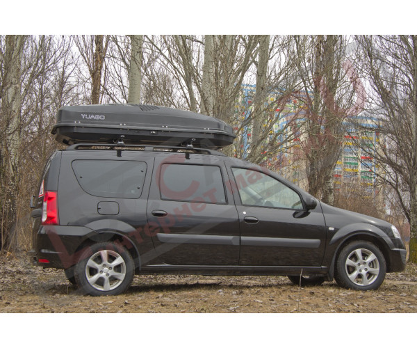 Автобокс Antares YUAGO ( Яго Антарес 580 л.) Серый, Белый, Черный (тиснение, двухсторонний )