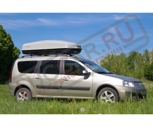 Автобокс Antares YUAGO ( Яго Антарес 580 л.) Серый, Белый, Черный (тиснение, двухсторонний )