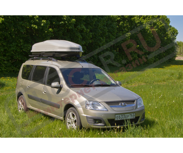 Автобокс Antares YUAGO ( Яго Антарес 580 л.) Серый, Белый, Черный (тиснение, двухсторонний )