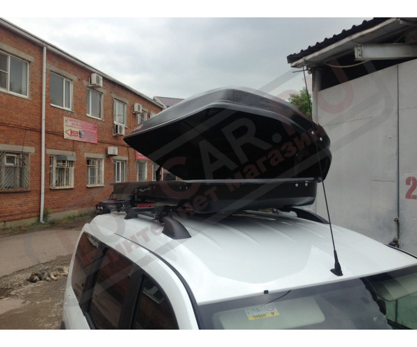 Автобокс Antares YUAGO ( Яго Антарес 580 л.) Серый, Белый, Черный (тиснение, двухсторонний )
